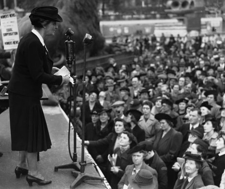 Lady-Nancy-Astor-Member-of-Parliament-speaking-at-a-mass-meeting-in-Trafalgar-Square-in-London-on-Sept.-20-1941-to-demand-Equal-war-injury-compensation-for-men-and-woman-PA-8340365